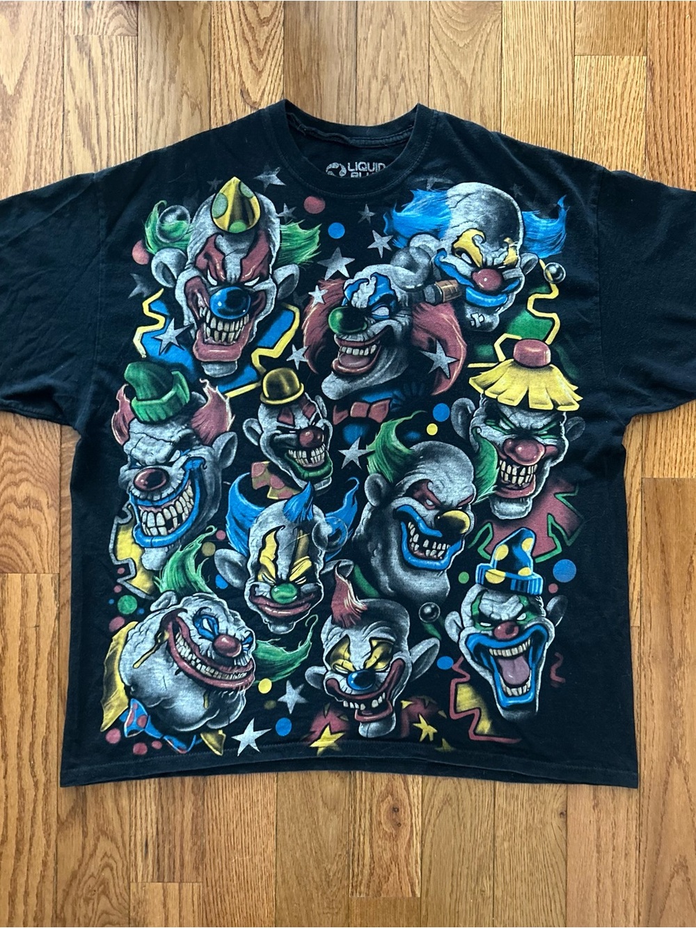 Evil Clowns AOP Liquid Blue Doublesided T-Shirt Size 2XL